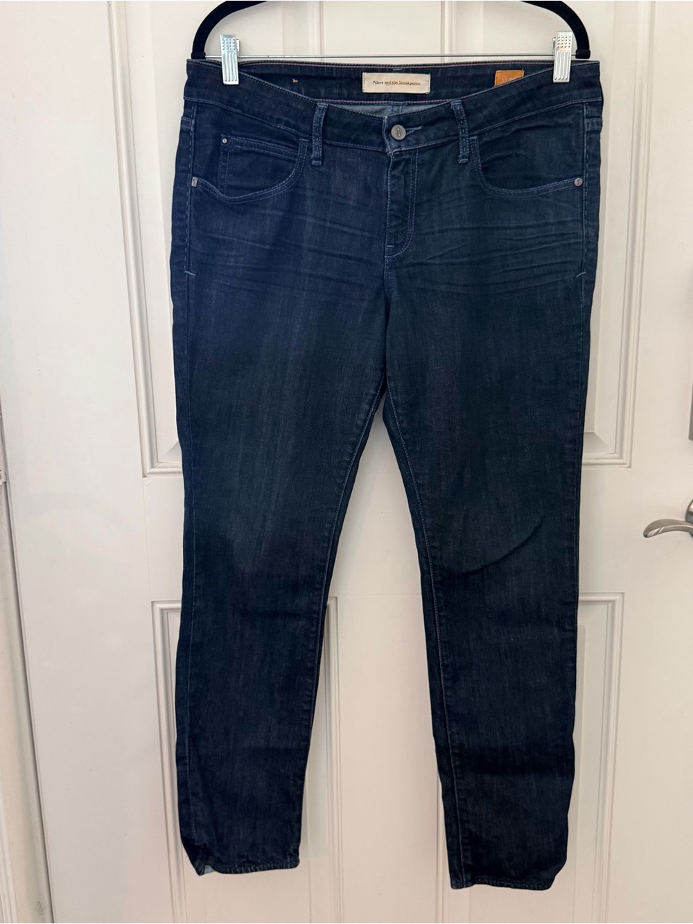 Pilcro and the Letterpress Jeans 30 | Dark Wash Split Hem